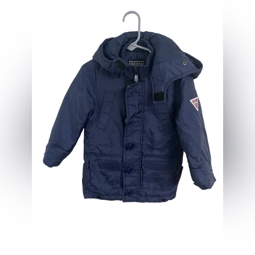 Guess Navy Blue Long Jacket Toddler Boys 2T